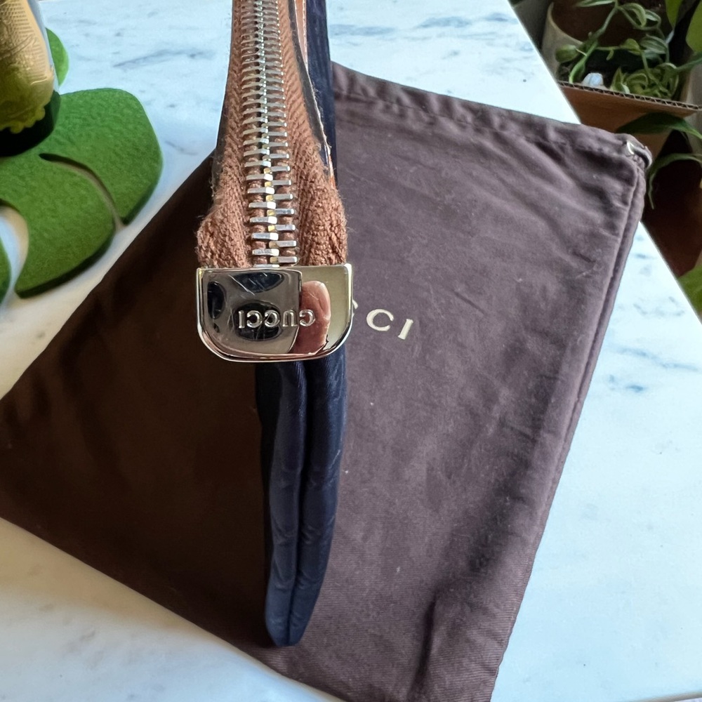 Blue Gucci Nylon Clutch with Leather Trim - Picture 7 of 7